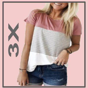 Zennilo Color Block/Stripe Henly Tee